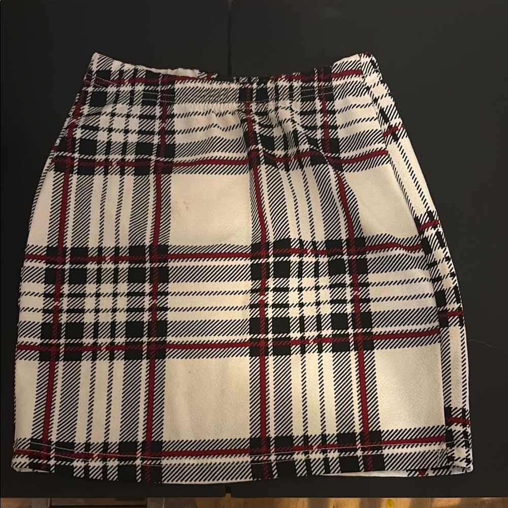 SHEIN Cream Pleated Mini Pencil Skirt Casual